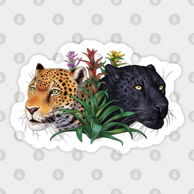 Jaguars with Bromeliads Sticker by Pip Tacla